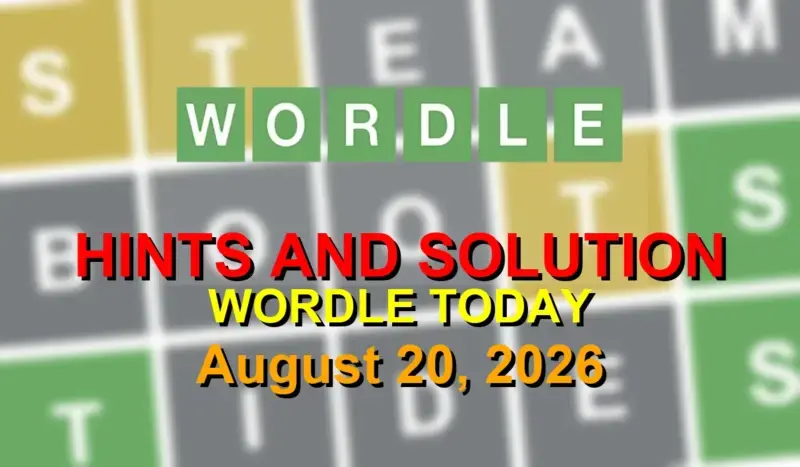 Today's Wordle #1888 Solution - August 20, 2026